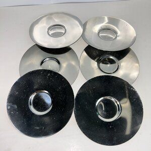 SIX Bodum Stainless Steel Coffee Saucers 6" Diameter #28 Jorgensen